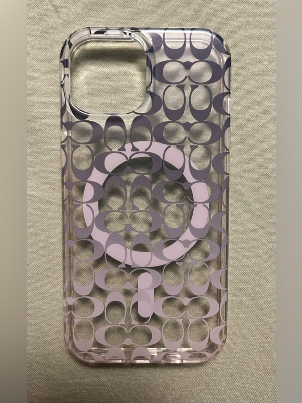 Coach Clear Signature Phone Case with  MagSafe Ring
